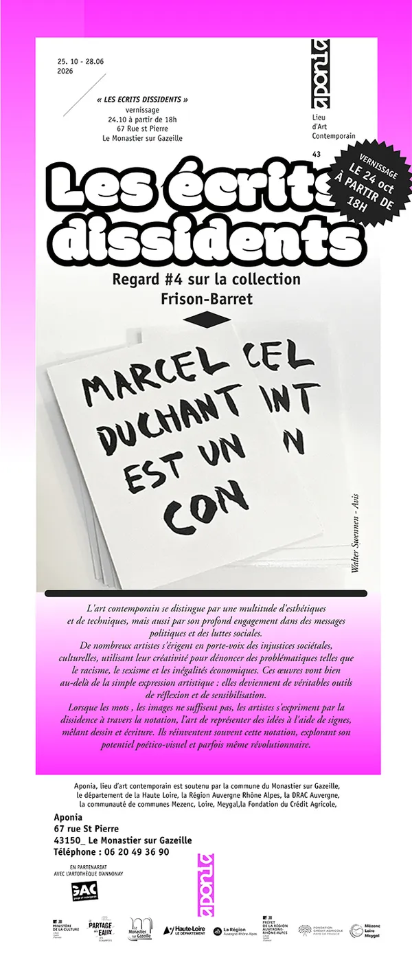 Exposition contemporaine "Les écrits dissidents"