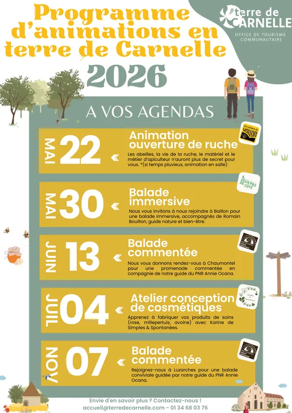 Programmation d'animations en terre de Carnelle 2026