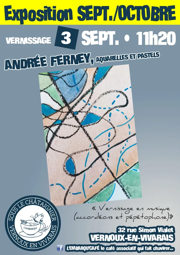 Exposition d'aquarelles et de pastels d'Andrée Ferney