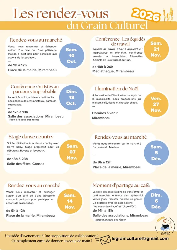 Programme de l'association Grain Culturel