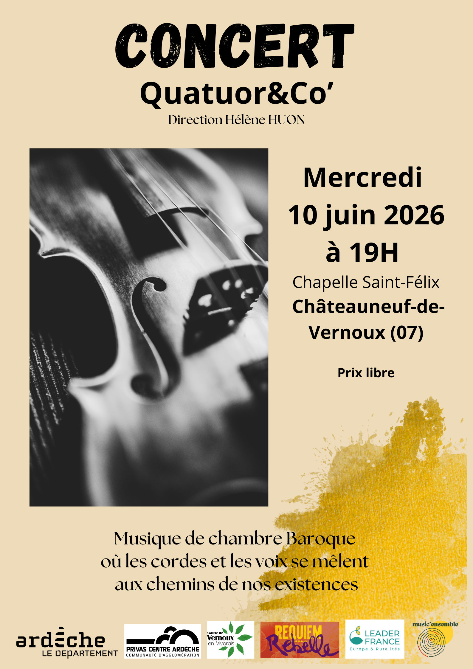Concert du quatuor à cordes "Quatuor&Co'"