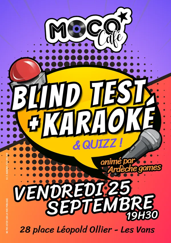 Soirée Blind test et Karaoké au Moco