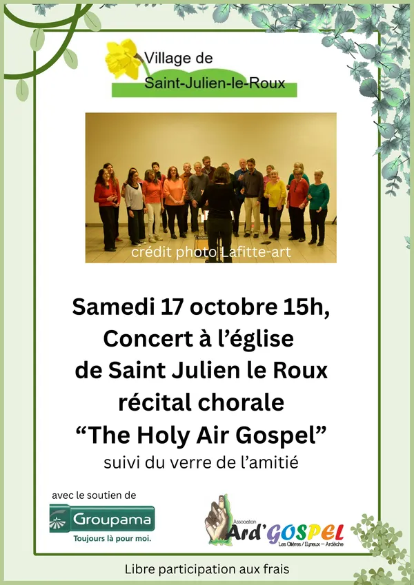 Concert de la chorale "The Holy Air Gospel" (chant gospel)