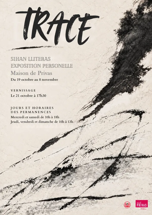 Vernissage de l'exposition "Trace" (tableaux à l'encre de Chine de Sihan Wang Lliteras)