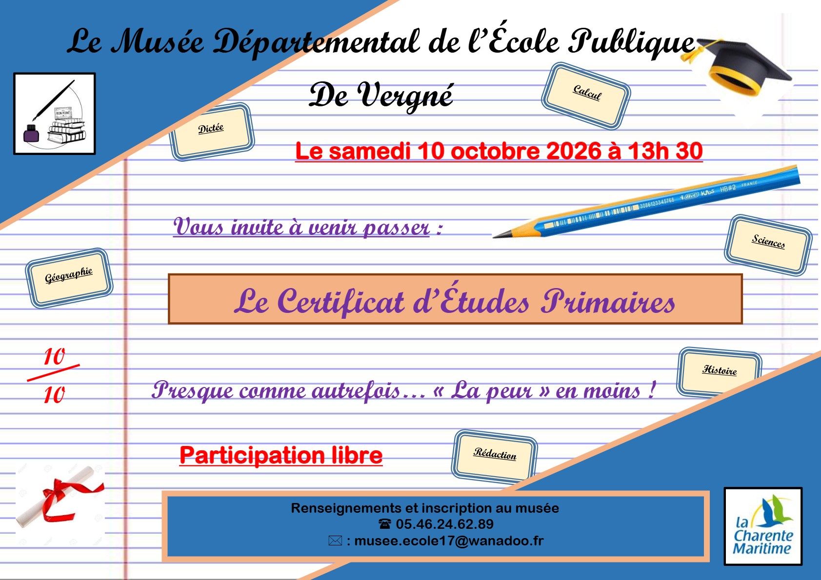 Le Certificat d’études primaires au Musée de l’École publique