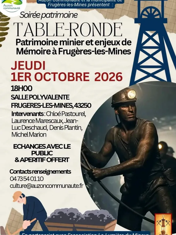 Soirée-Patrimoine ; Table-ronde Patrimoine minier et enjeux de Mémoire