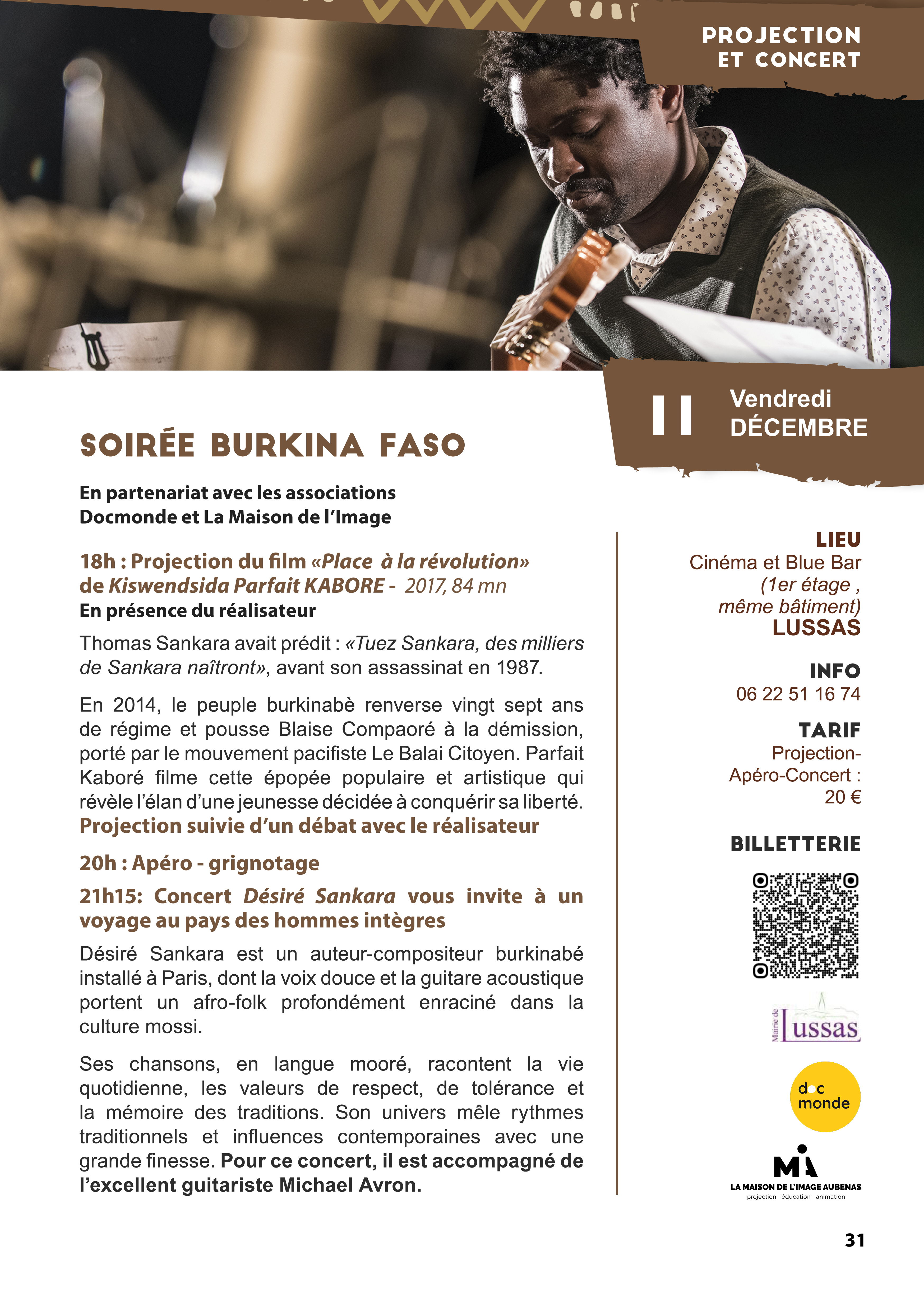 Soirée Burkina Faso Ciné - concert