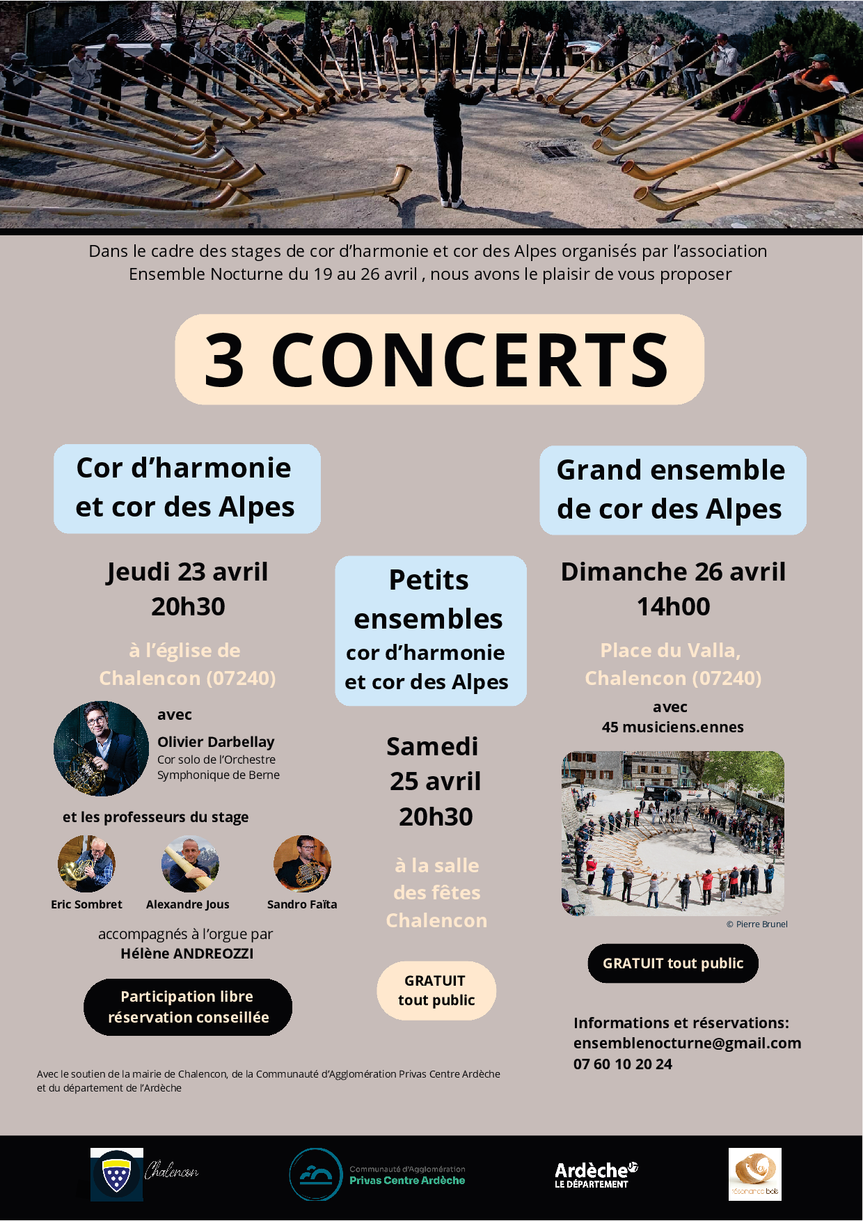 Concert de cor d'harmonie et cor des Alpes (petits ensembles)
