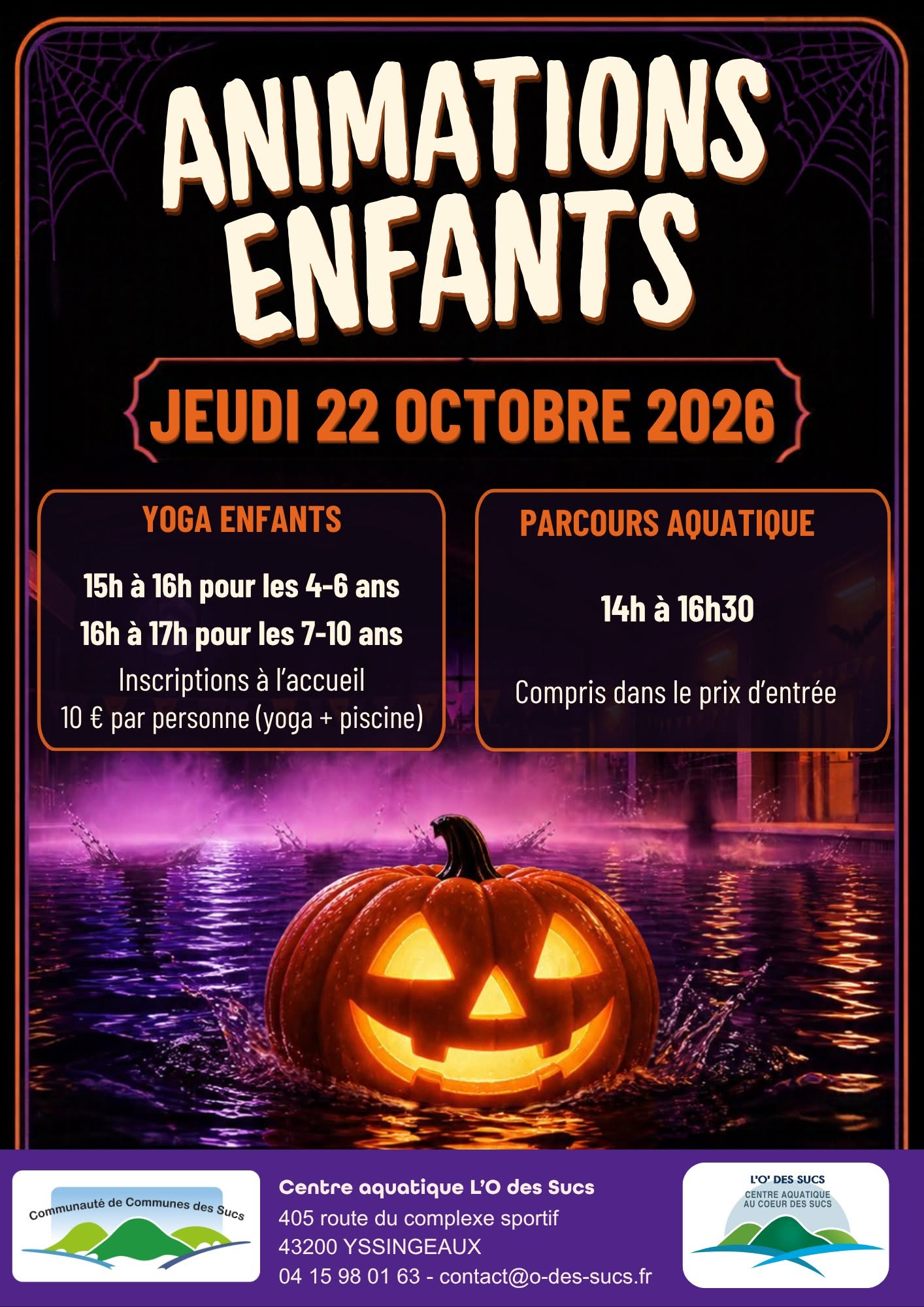 Animations enfants au centre aquatique L'O' des Sucs