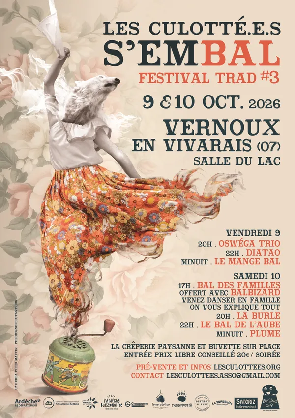 Festival "Les Culotté.e.s. s'emBAL" #3 - Soirée du vendredi (Oswega / DiaTao / Le Mange Bal)