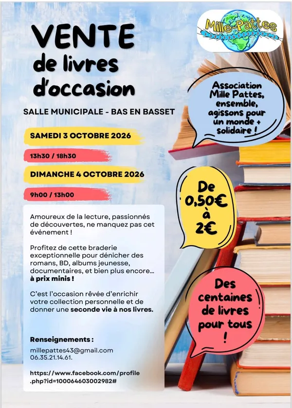 Association Mille pattes : Vente de livres