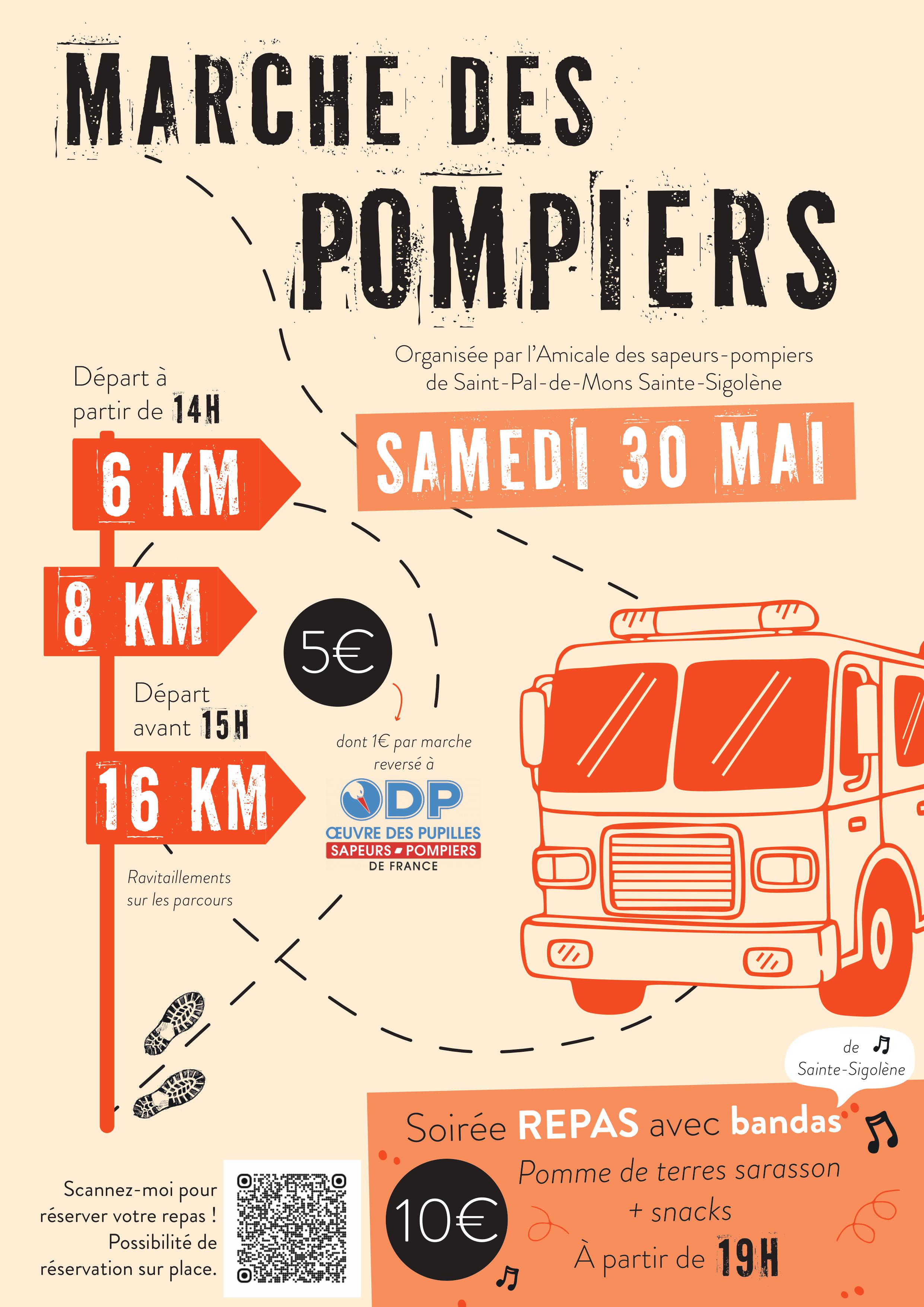 Marche des pompiers 3 parcours et repas
