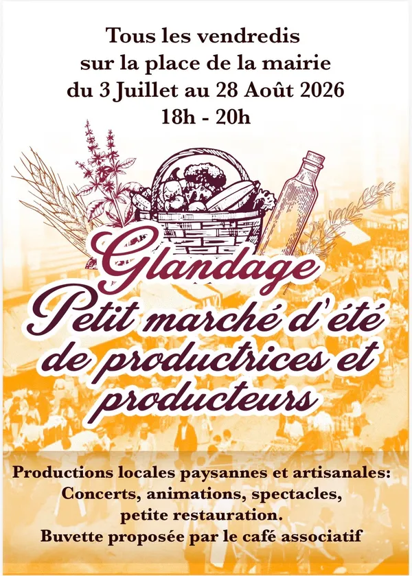 Petit marché d'été de productrices et producteurs de Glandage