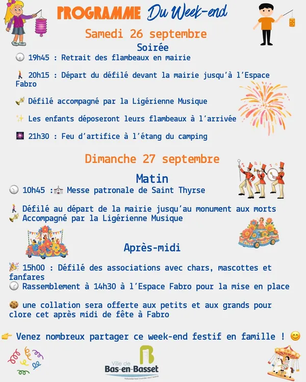 Fête patronale avec défilé de chars