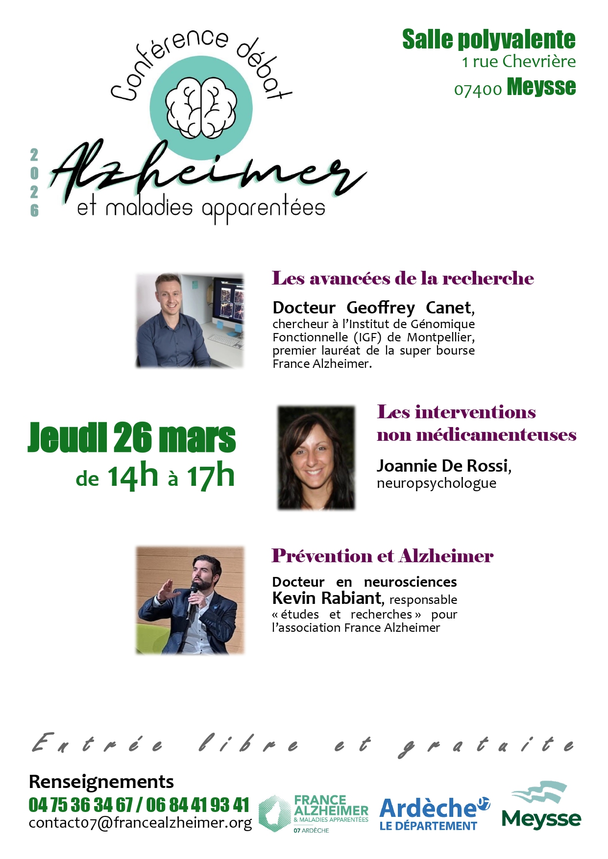 Conférence-débat Alzheimer et maladies apparentées