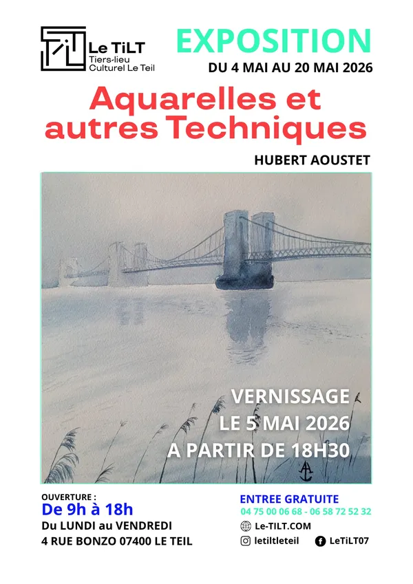 Exposition : Aquarelles et autres Techniques de l'artiste Hubert Aoustet