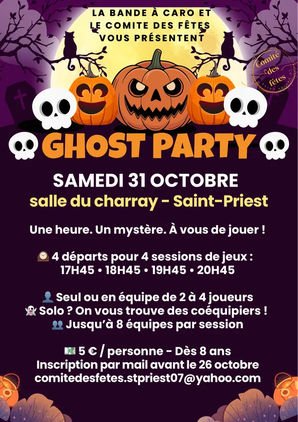 "Ghost party" (soirée de jeu et d'enquête immersive)