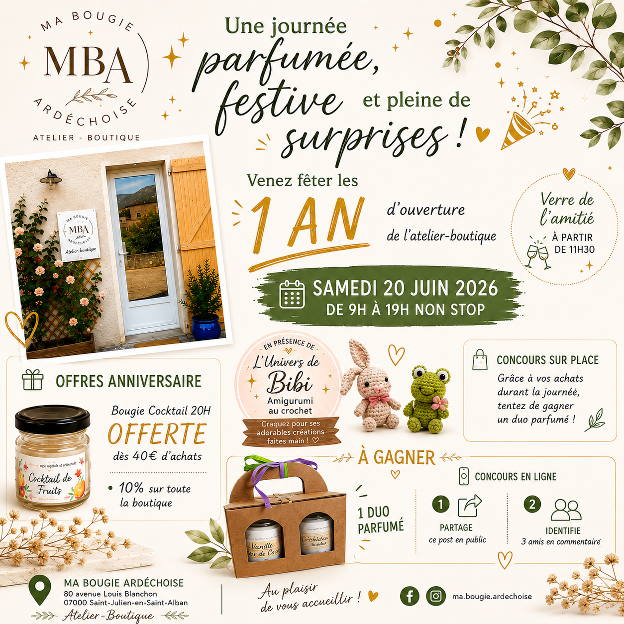 Fête des 1 an d'ouverture de l'atelier boutique Ma bougie Ardéchoise