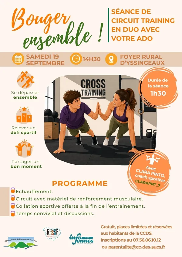 ANNULÉ - Séance de Circuit Training en duo avec votre ado