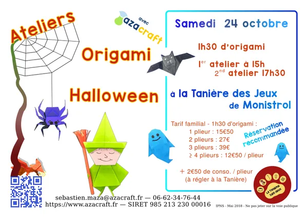 Ateliers origami Halloween