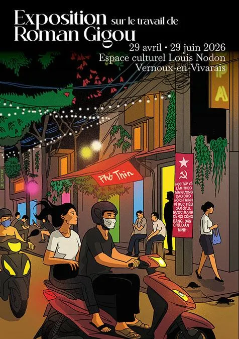 Exposition d'illlustrations et de planches de BD de Roman Gigou