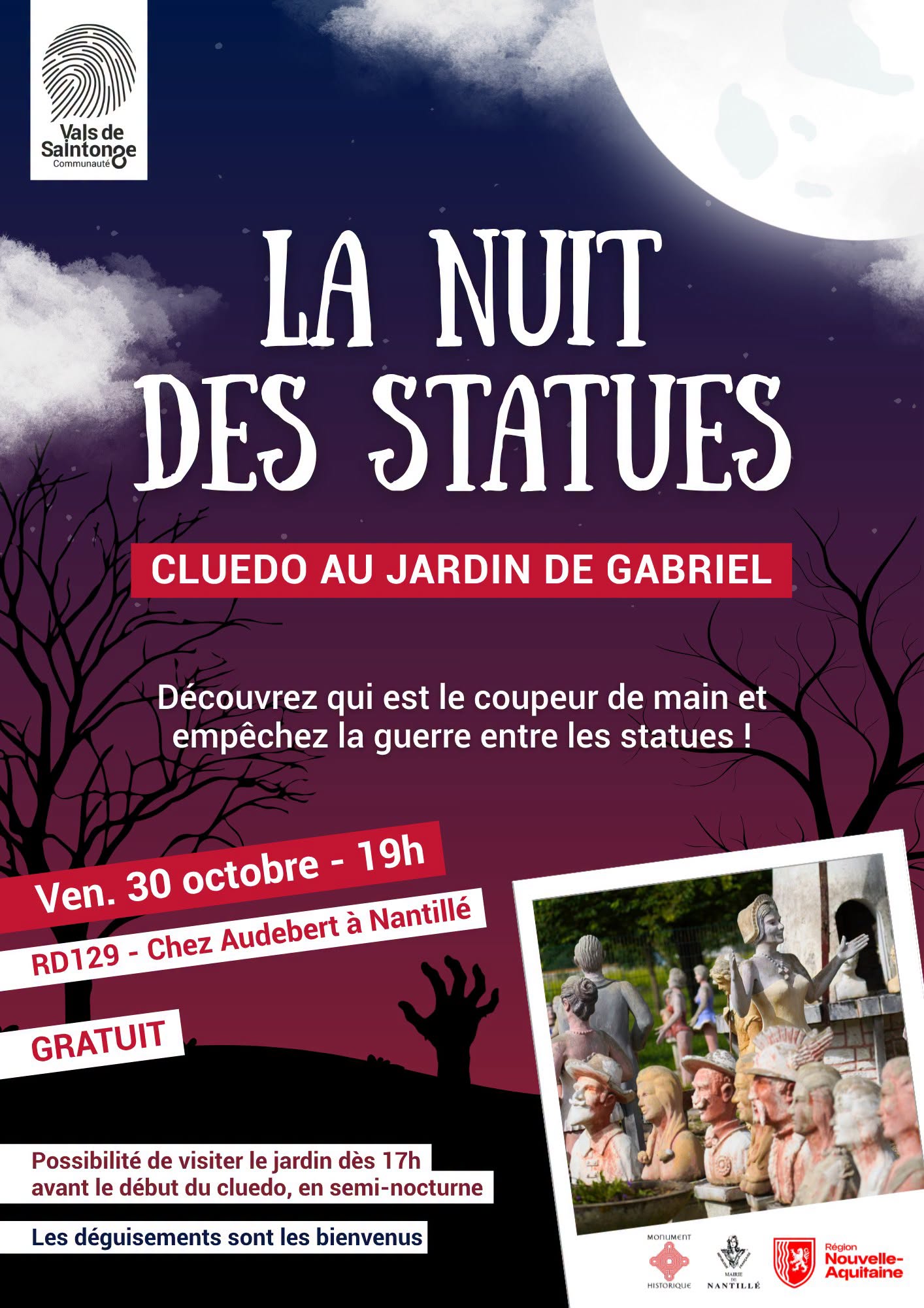 La nuit des statues au Jardin de Gabriel