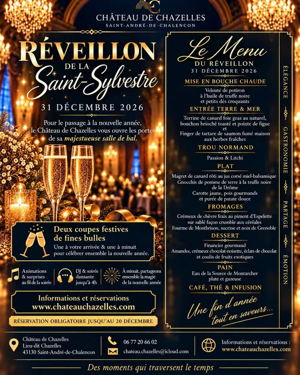 Réveillon St Sylvestre au Château de Chazelles