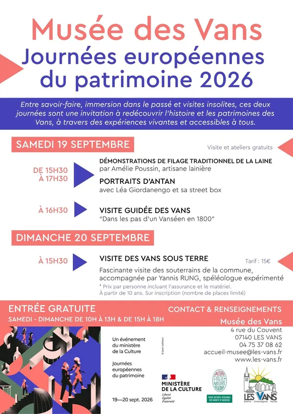 Voyage au cœur des Vans - Journées Européennes du Patrimoine