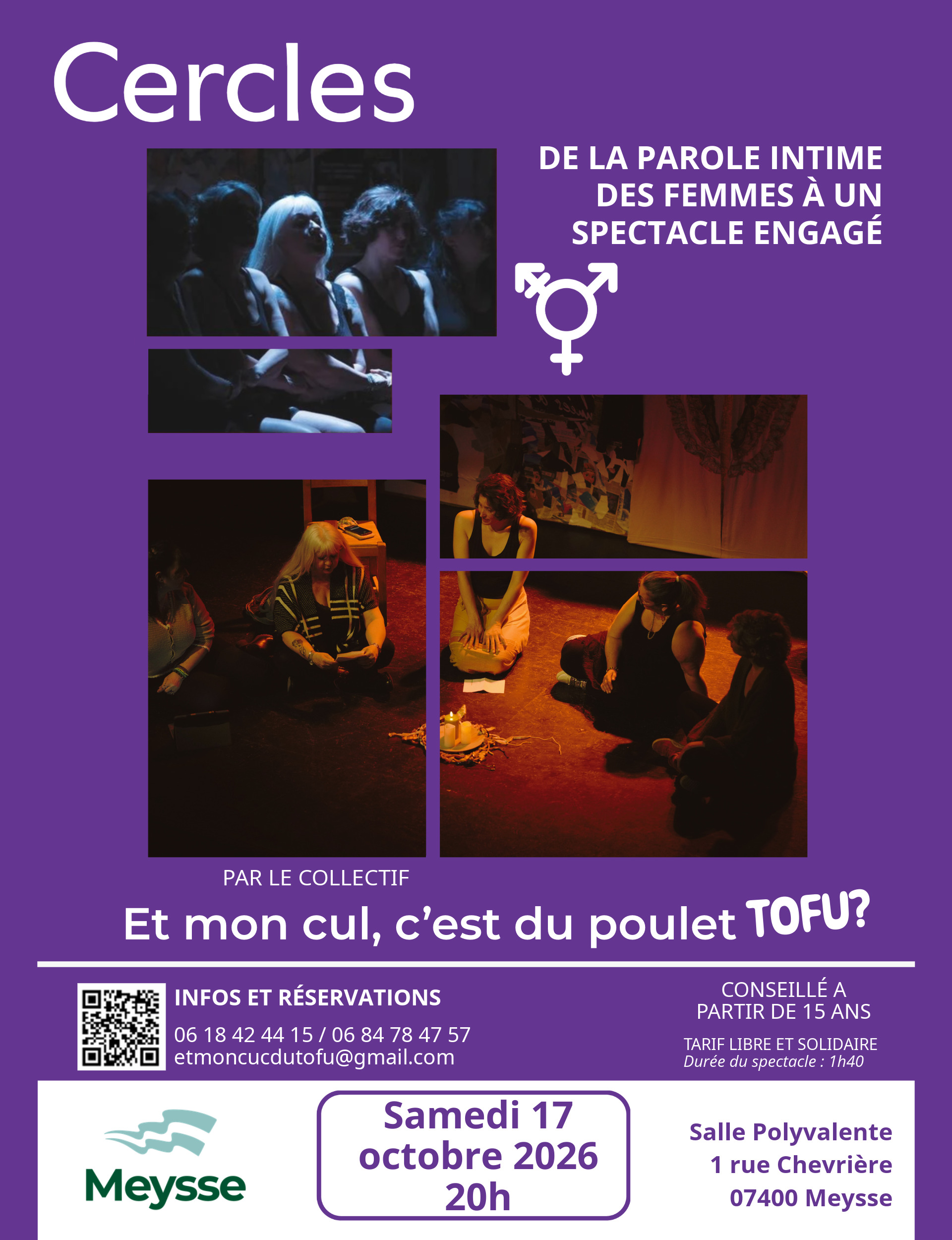 Soirée théâtre "Cercles" de la parole intime des femmes à un spectacle engagé