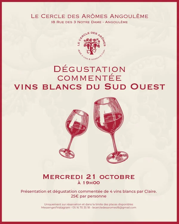 Le cercle des arômes - Atelier dégustation de vins blancs du Sud Ouest