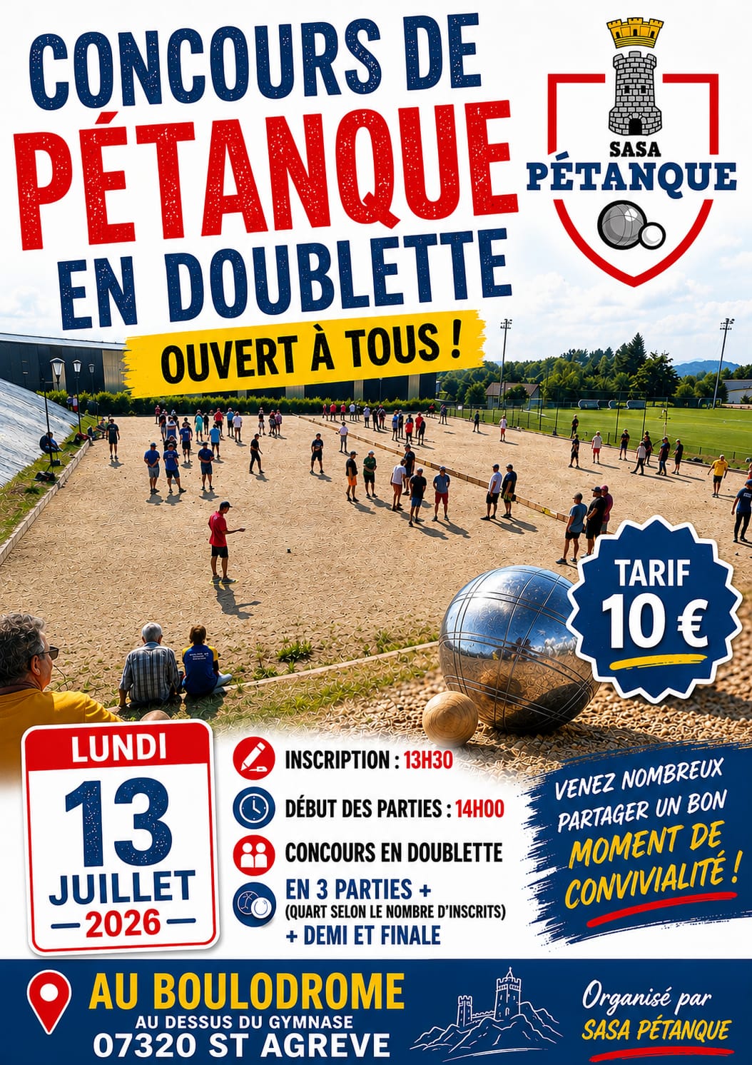 Concours de pétanque en doublette