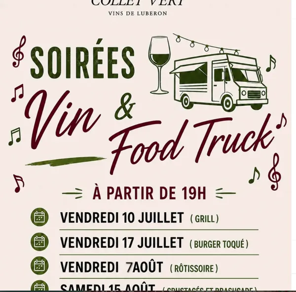 Soirée vin et food truck au Domaine du Collet Vert