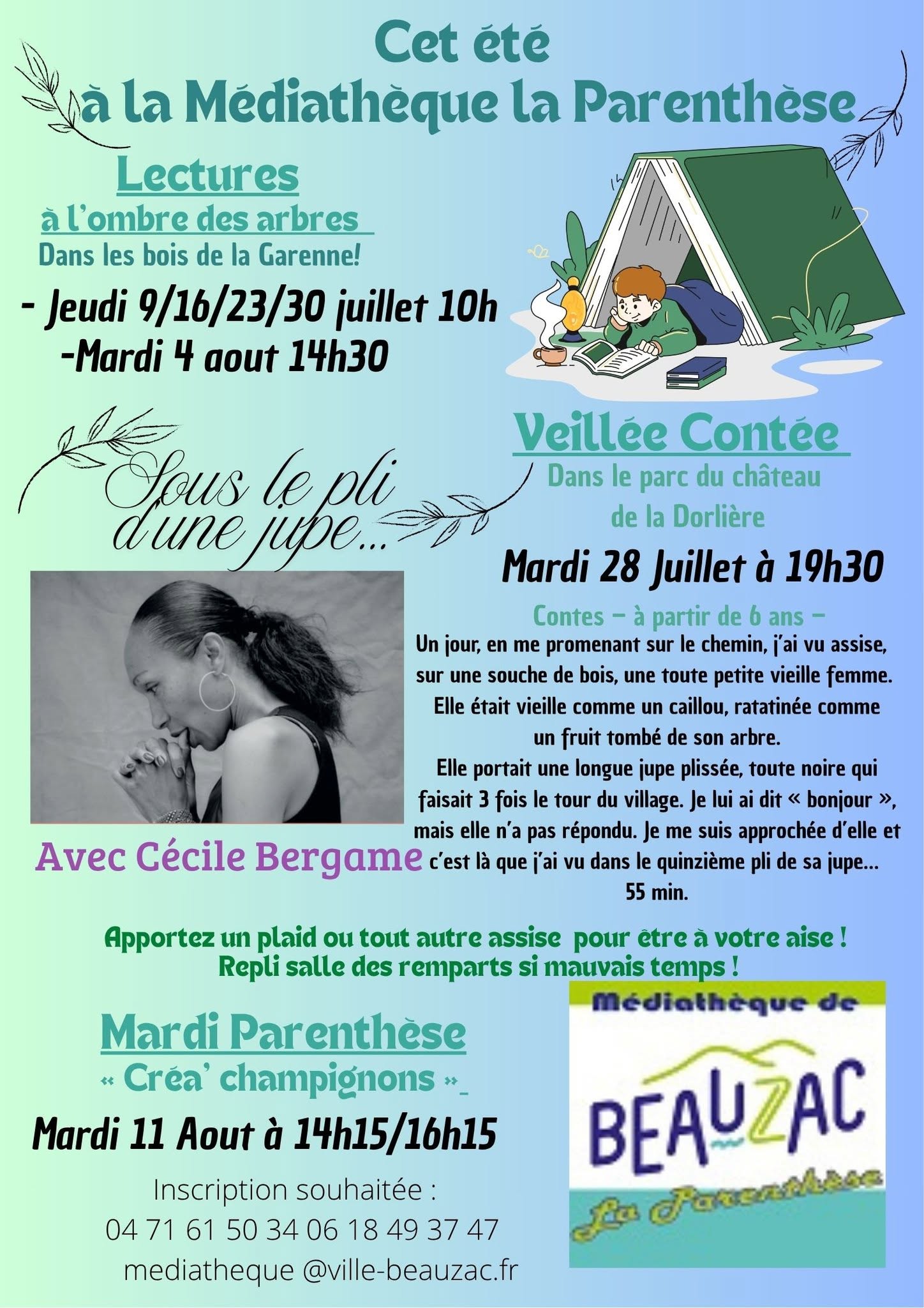 Lecture à l'ombre des arbres