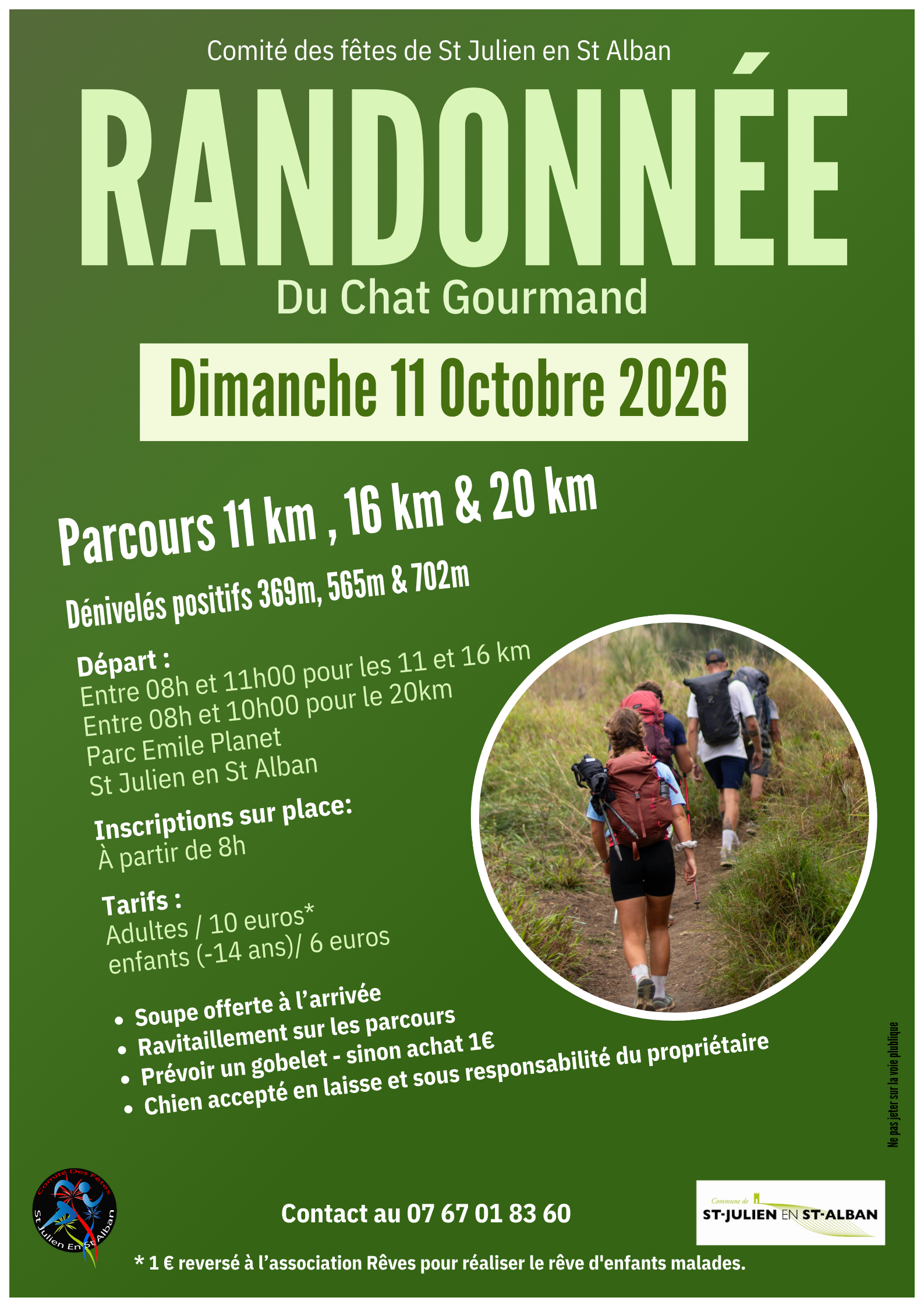 Randonnée pédestre du Chat gourmand (11 km, 16 km ou 20 km)