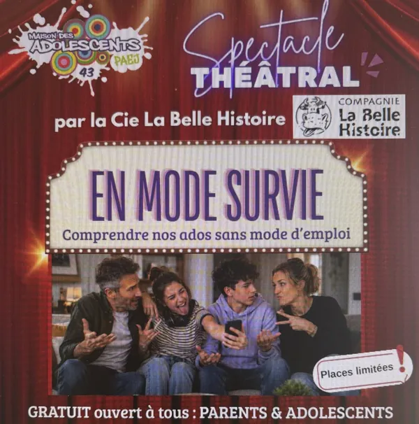 Spectacle théâtral / En mode survie : comprendre nos ados sans mode d'emploi