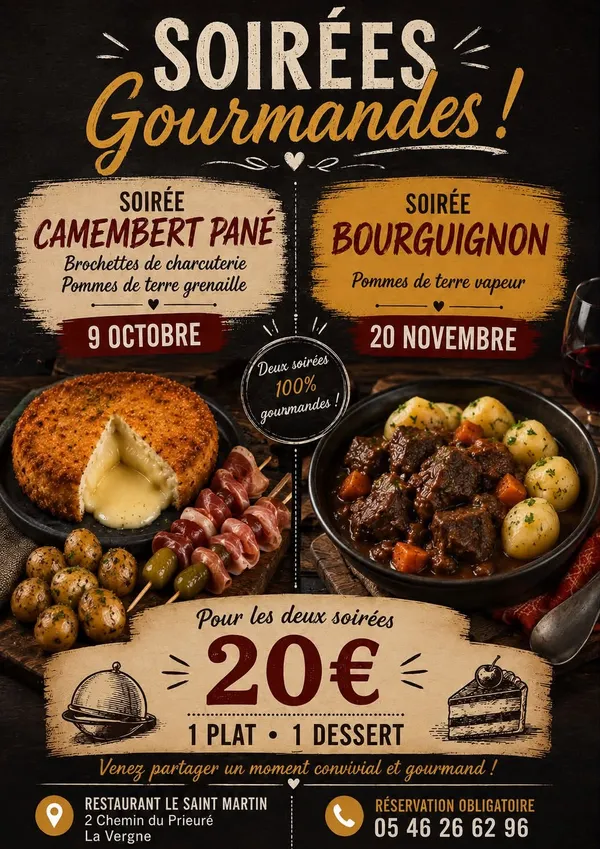 Soirées gourmandes - La Vergne