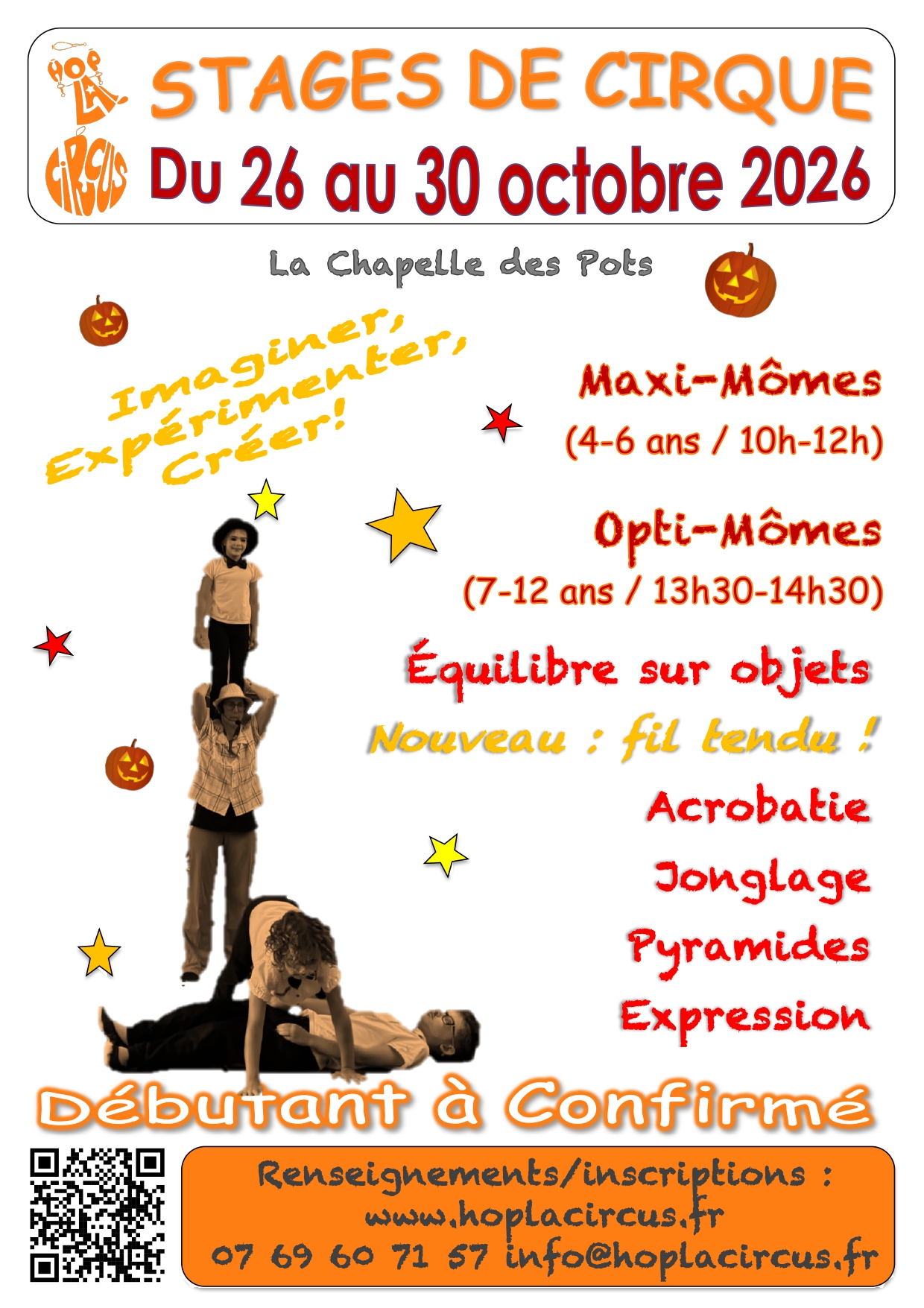 Stages de cirque d’automne Halloween 2026
