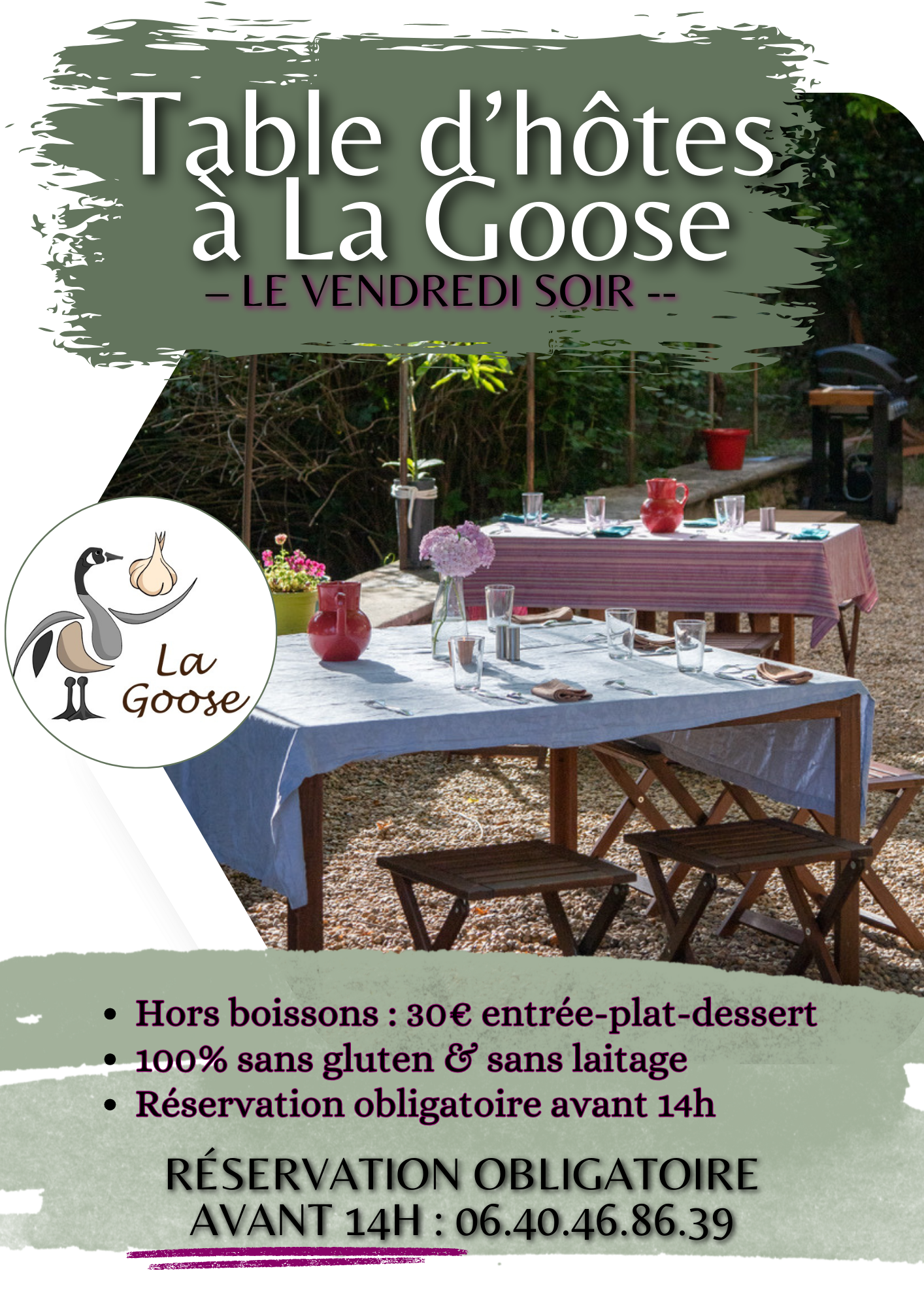Soirée Table d'hôtes à La Goose