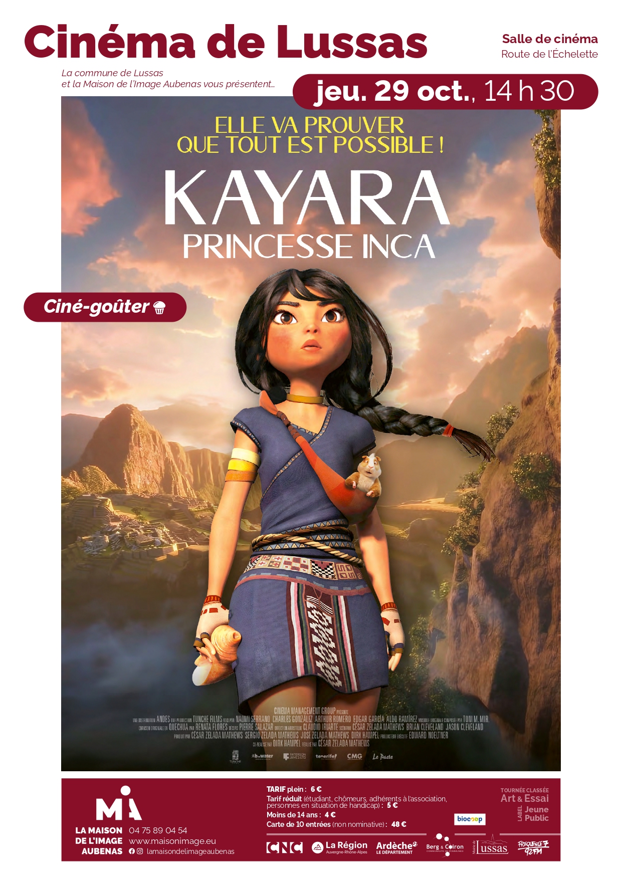 Ciné goûter avec "Kayara, princesse Inca "
