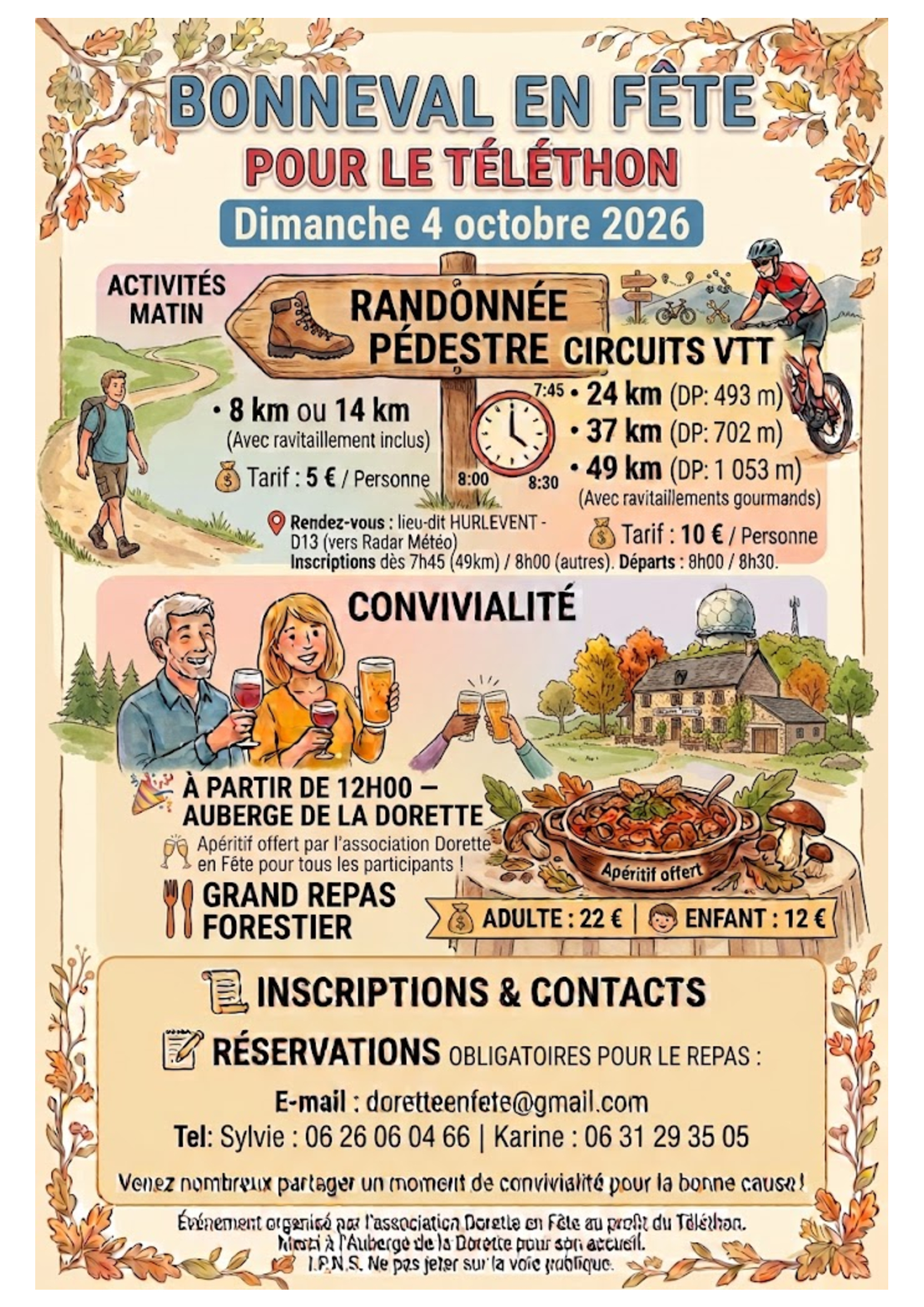 Téléthon : randonnées et repas