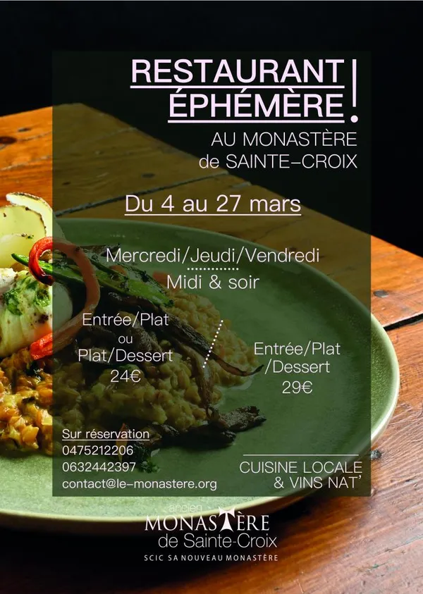 Restaurant éphémère à l'Ancien Monastère