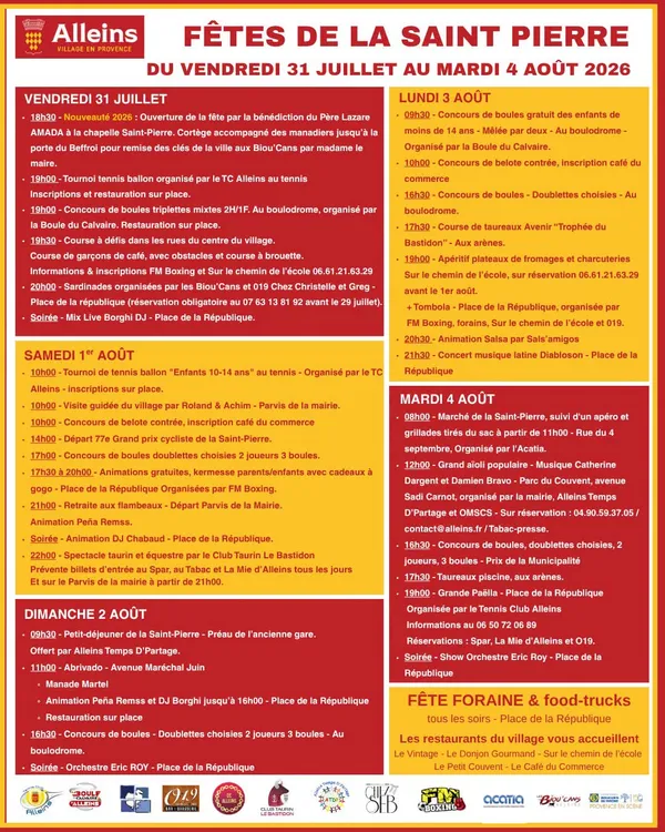 Fêtes de la Saint-Pierre : Concours de boules