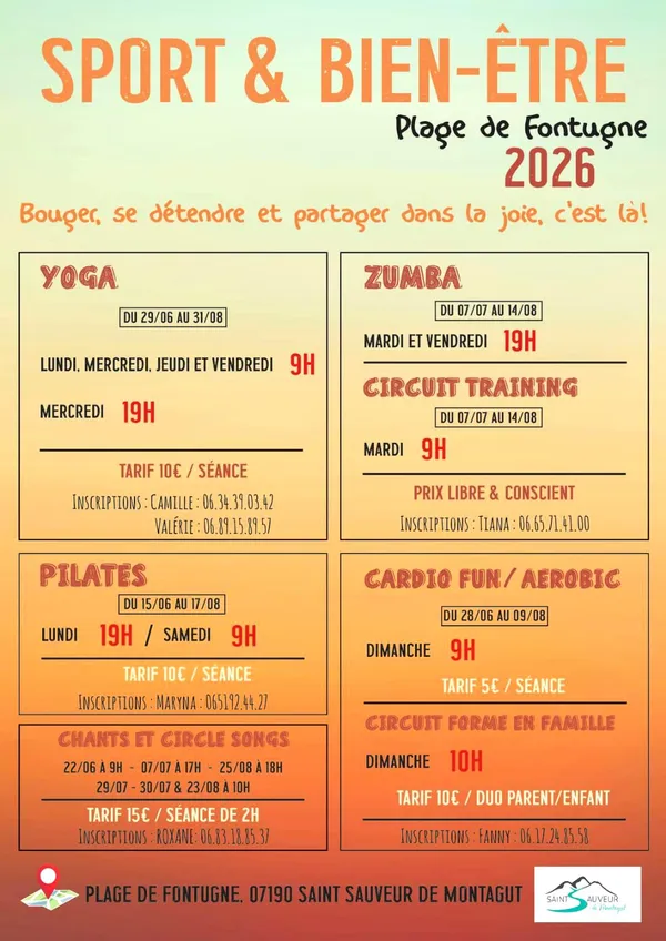 Sport et bien-être à la Plage de Fontugne - Séances de Pilates