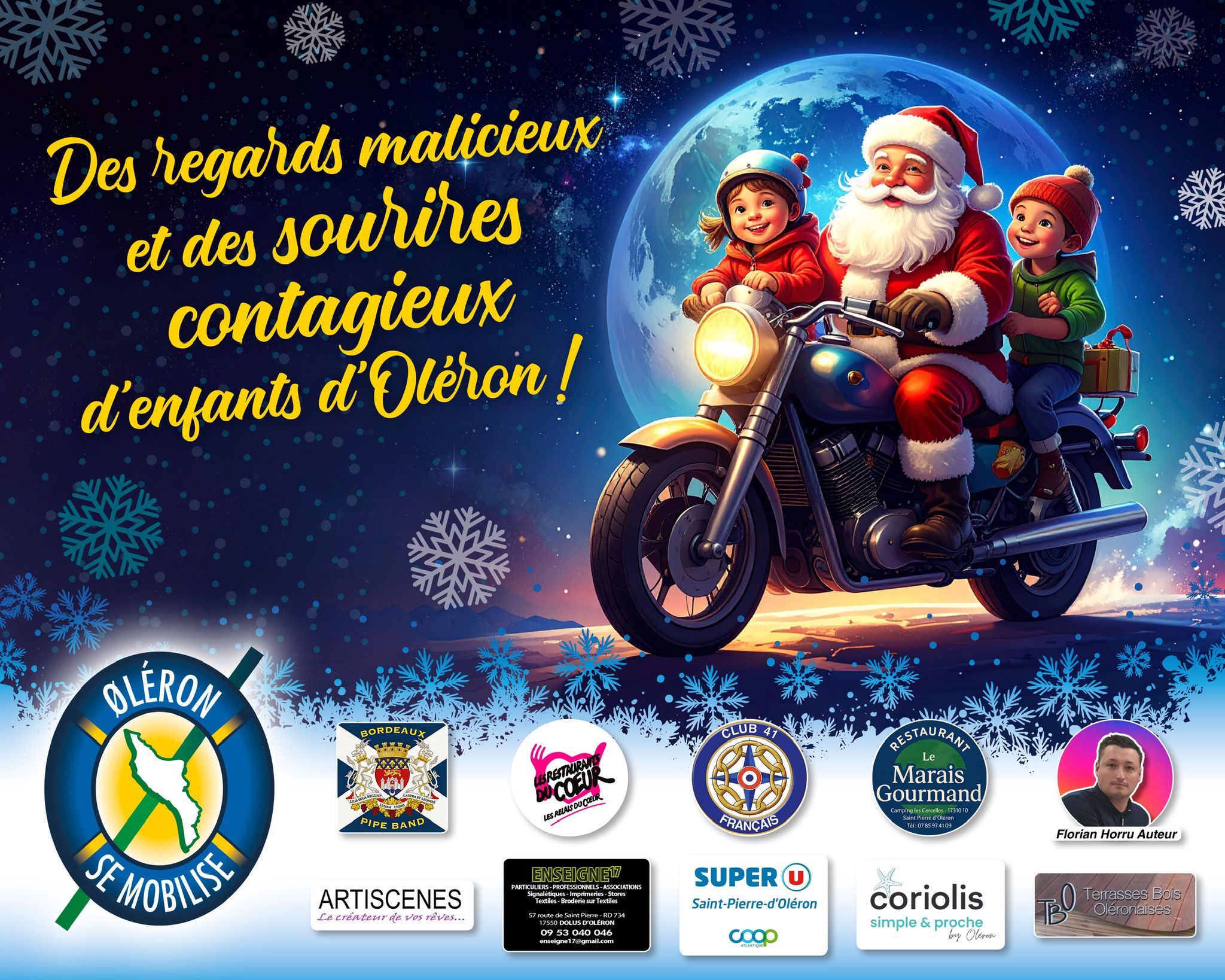 Le Cortège des Pères Noël sur les motos !