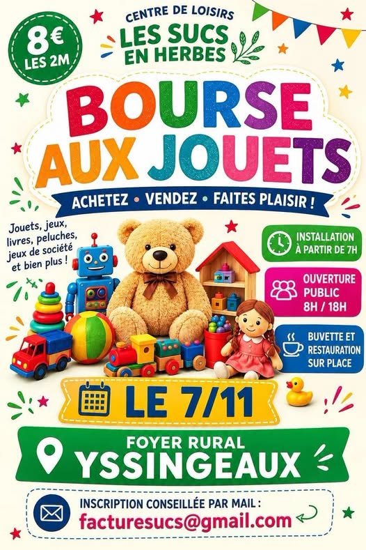 Bourse aux Jouets, livres, peluches...