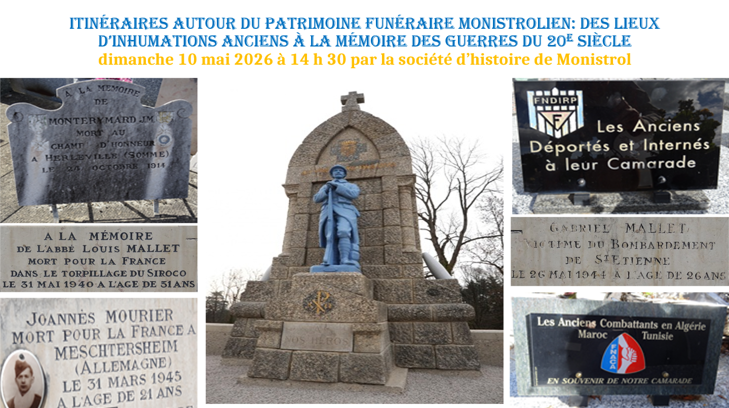 Printemps des cimetières : patrimoine funéraire et mémoire des guerres à Monistrol/Loire