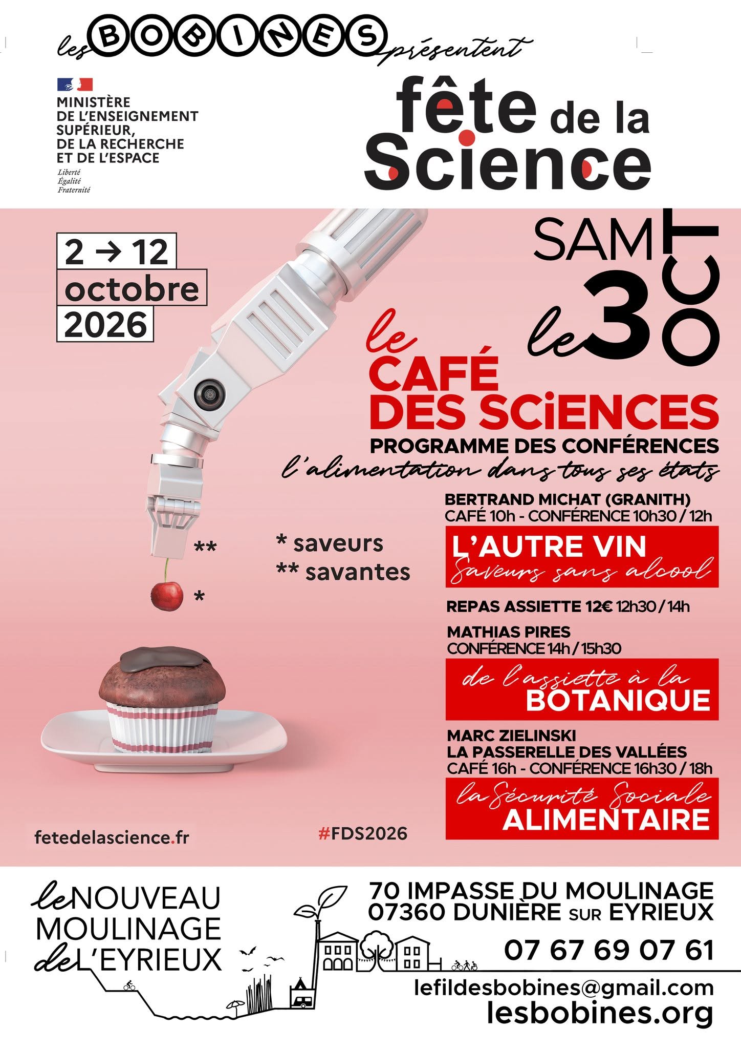 Fête de la science - Café des sciences "À table ! Regards croisés sur l’alimentation de demain" (conférences)