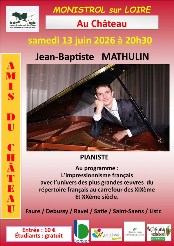 Concert dans le cadre de "musique au château" :  Jean Baptiste MATHULIN, pianiste