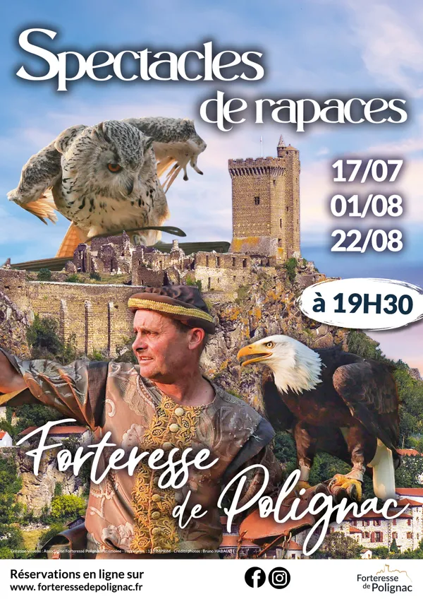 Spectacle de rapaces à la Forteresse de Polignac
