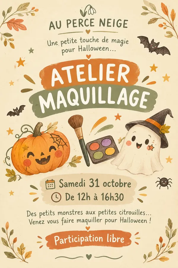 Atelier maquillage d'Halloween